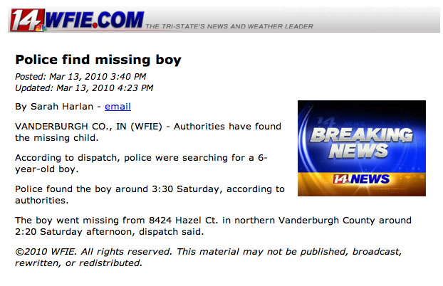 missing boy